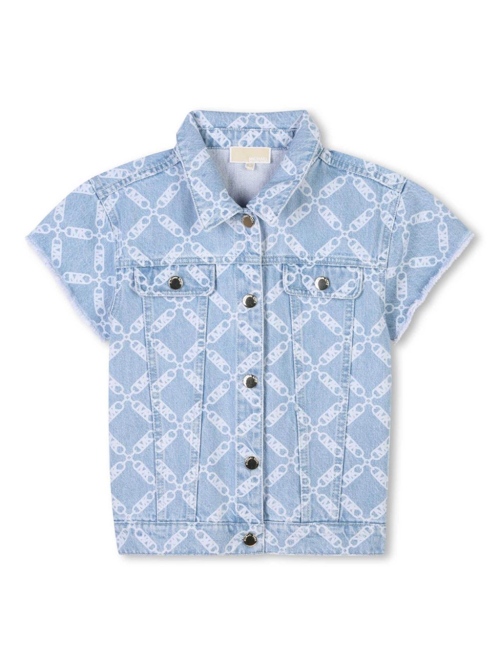 Monogram-pattern denim jacket - Blue