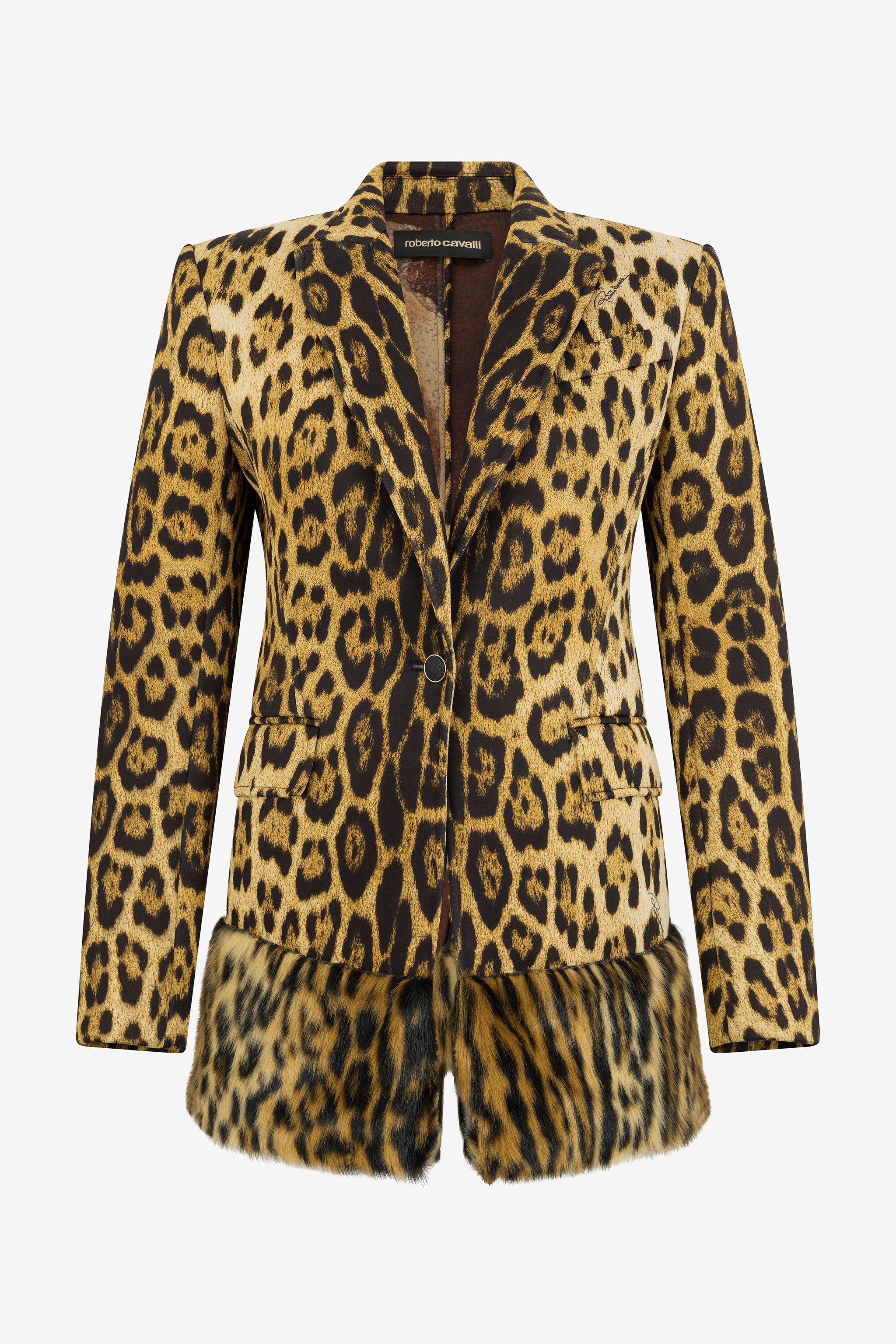 Single-breasted Blazer With Jaguar Skin Print