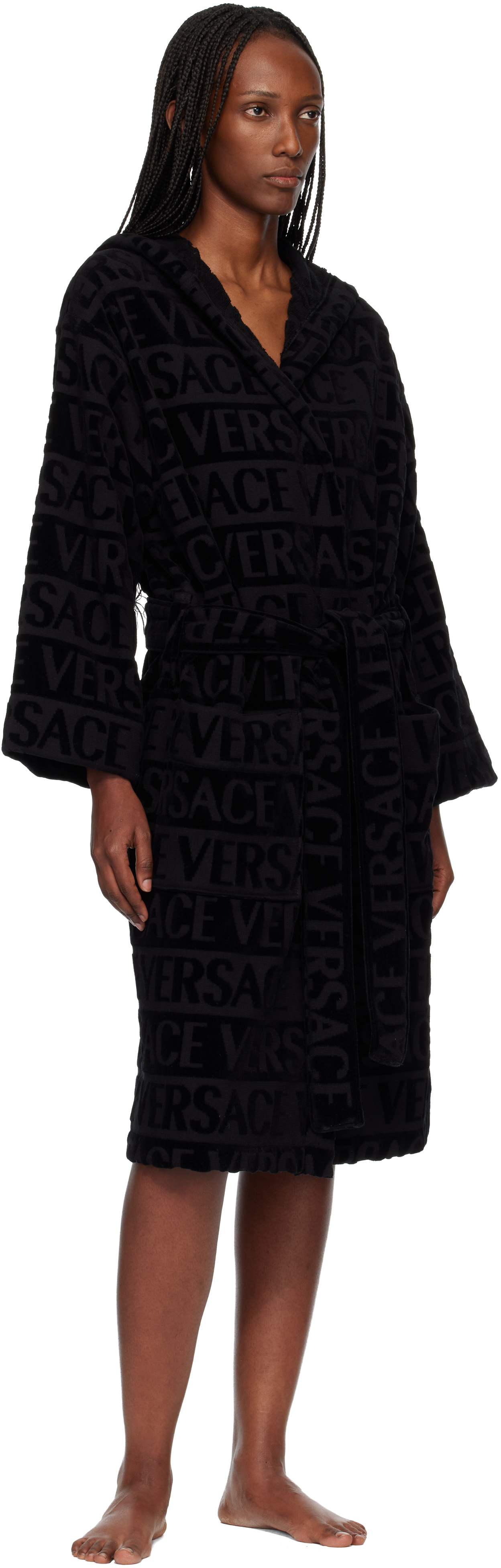 Black 'Allover' Bathrobe