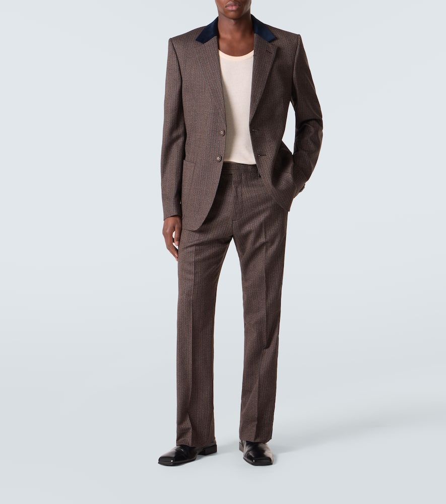 Alto pinstripe wool-blend slim pants