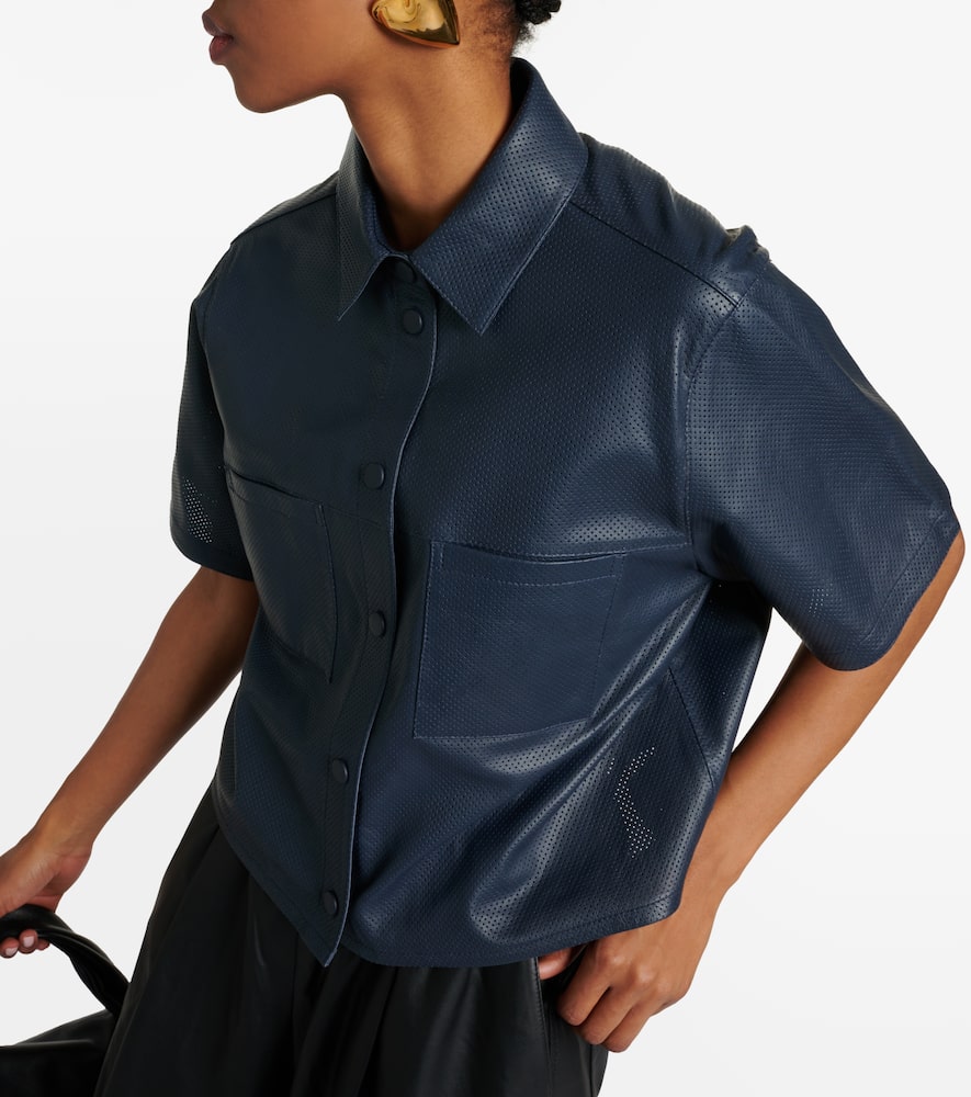 Oversized leather shirt