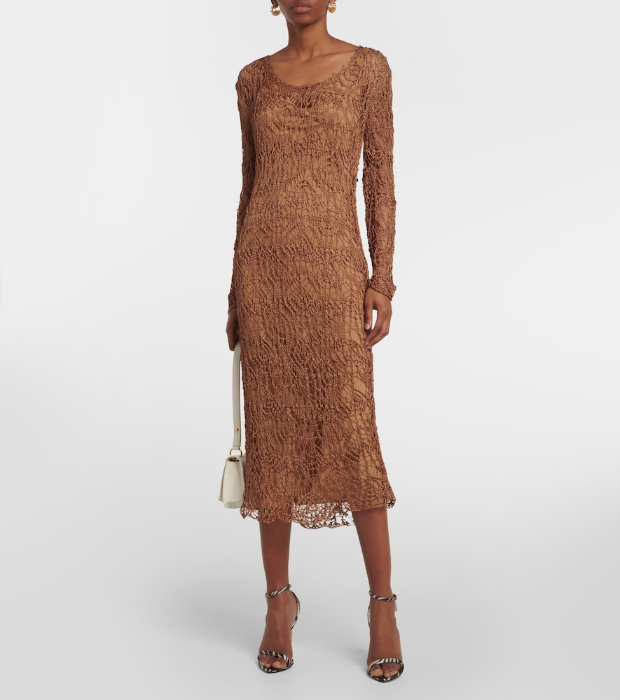 Layered knit midi dress