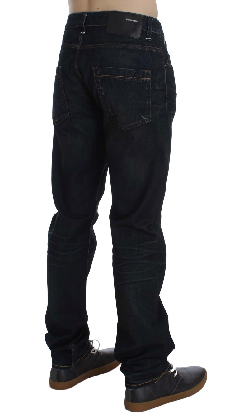 Acht Blue Wash Cotton Denim Straight Fit Men's Jean