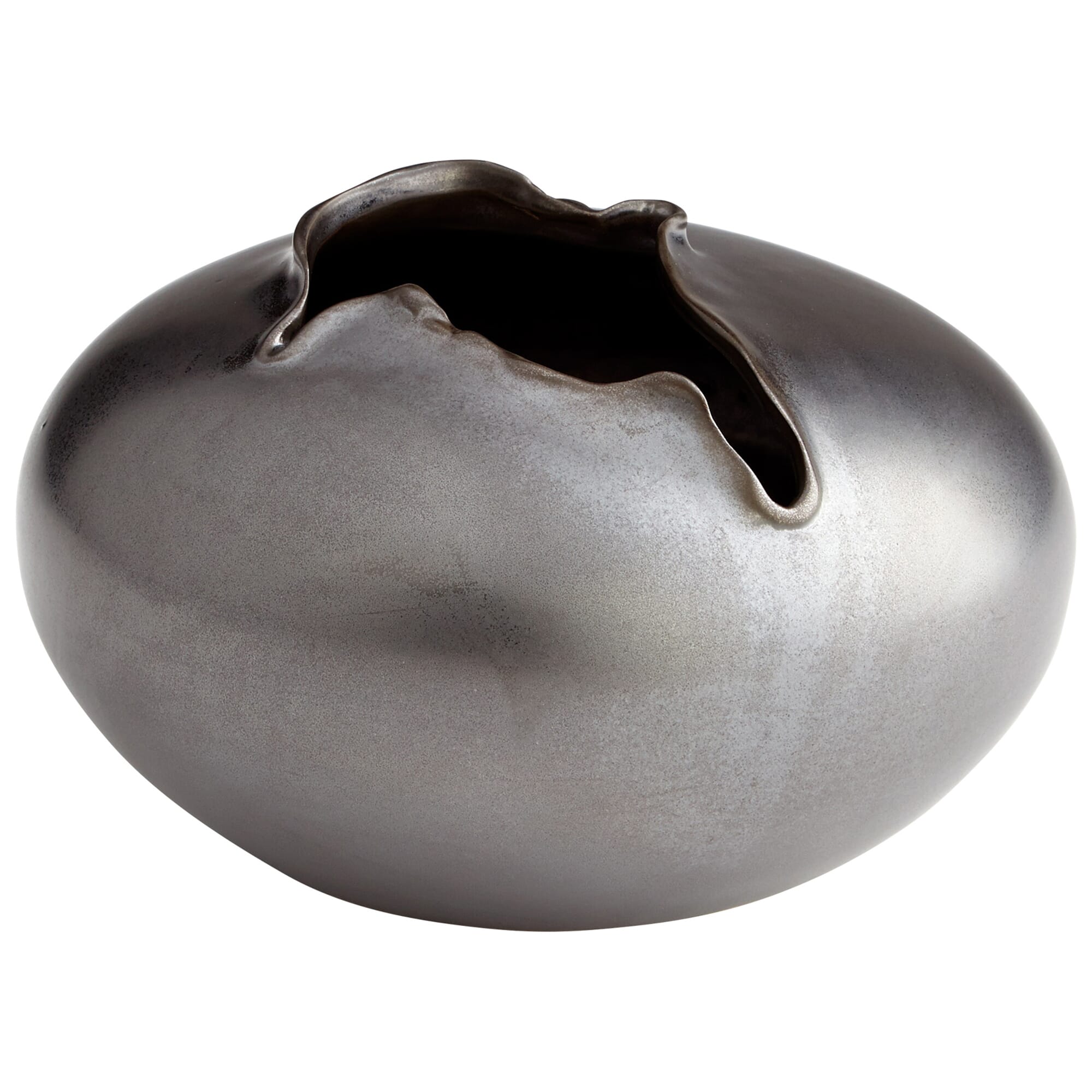 Small Tambora Vase in Black Meta