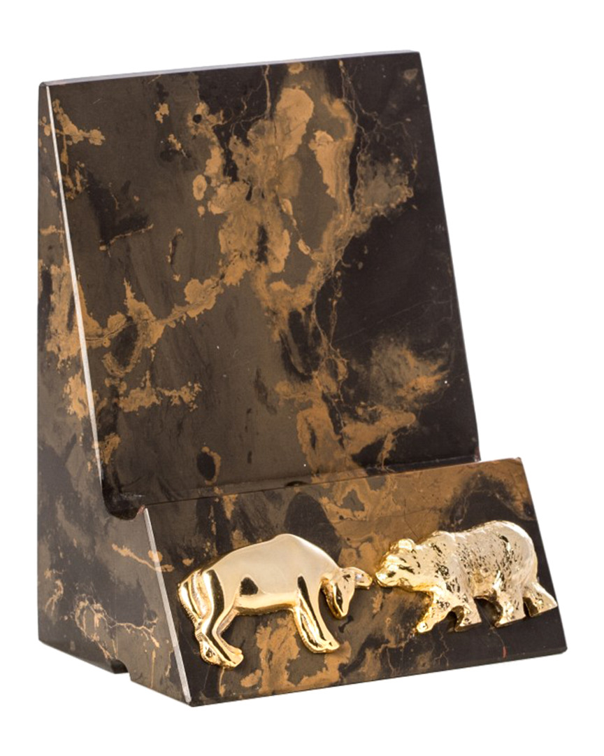 Stock Market, Tiger Eye Marble Desktop Phone / Tablet Cradle