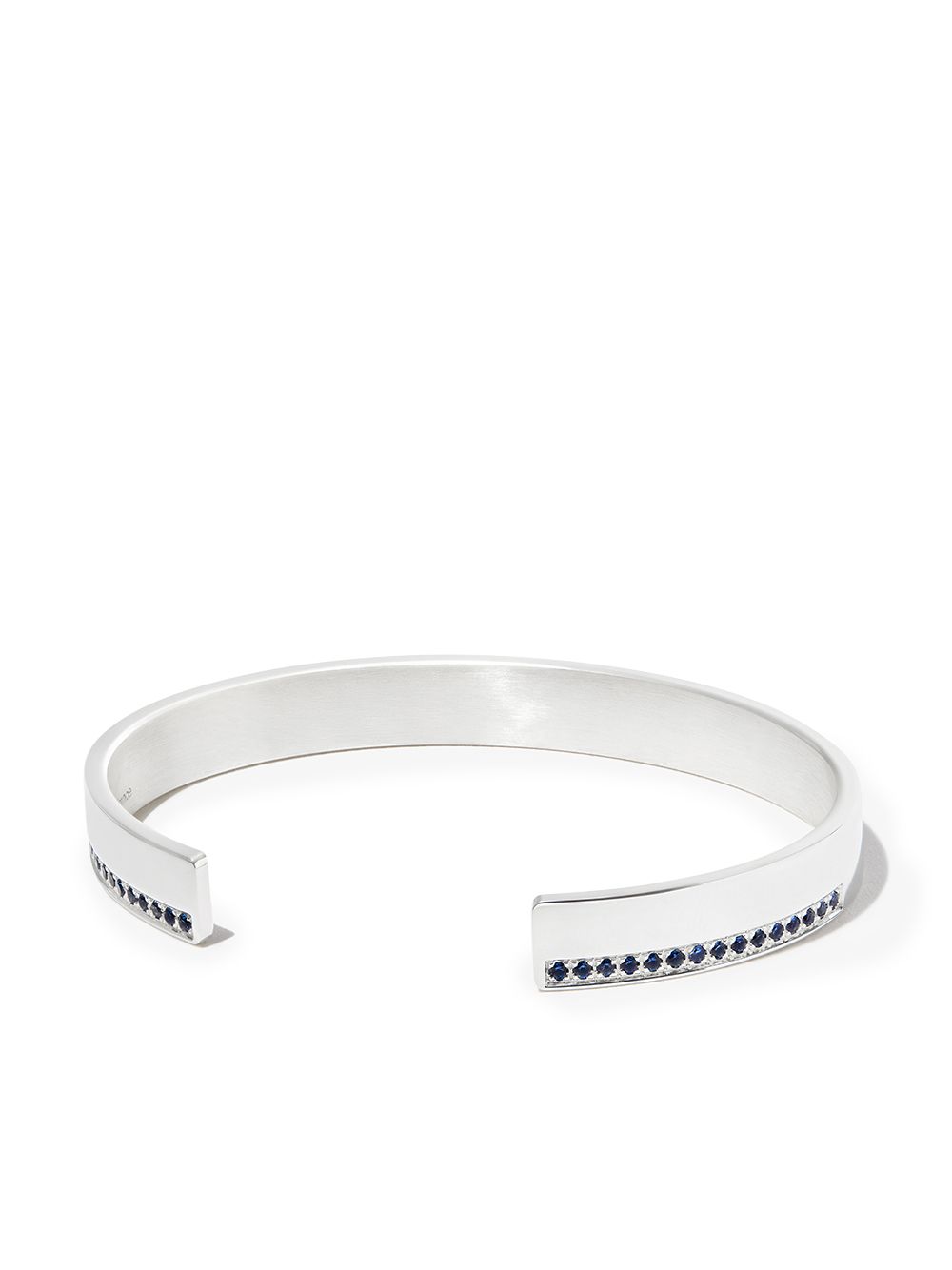 20g sapphire ribbon cuff - Silver