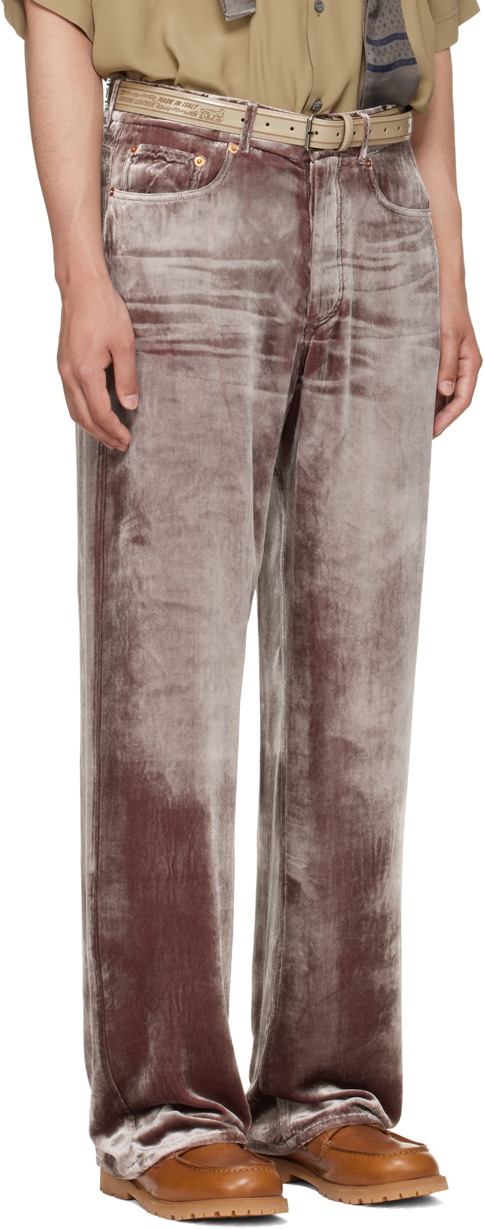 Pink Laser Flattone Silk Jeans