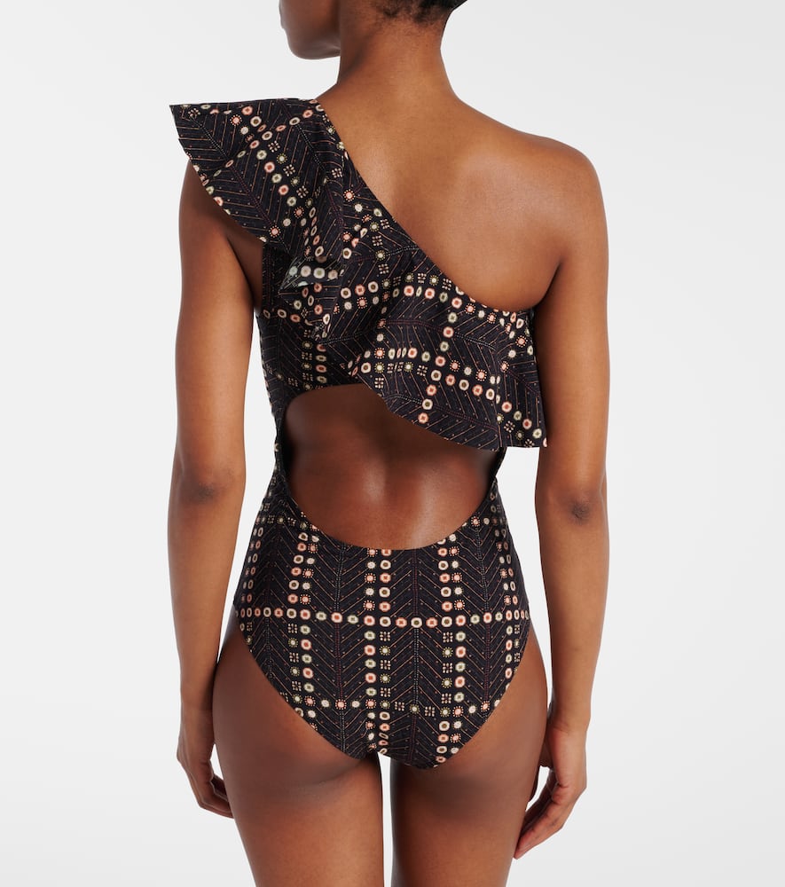 Siciliyage ruffled one-shoulder swimsuit