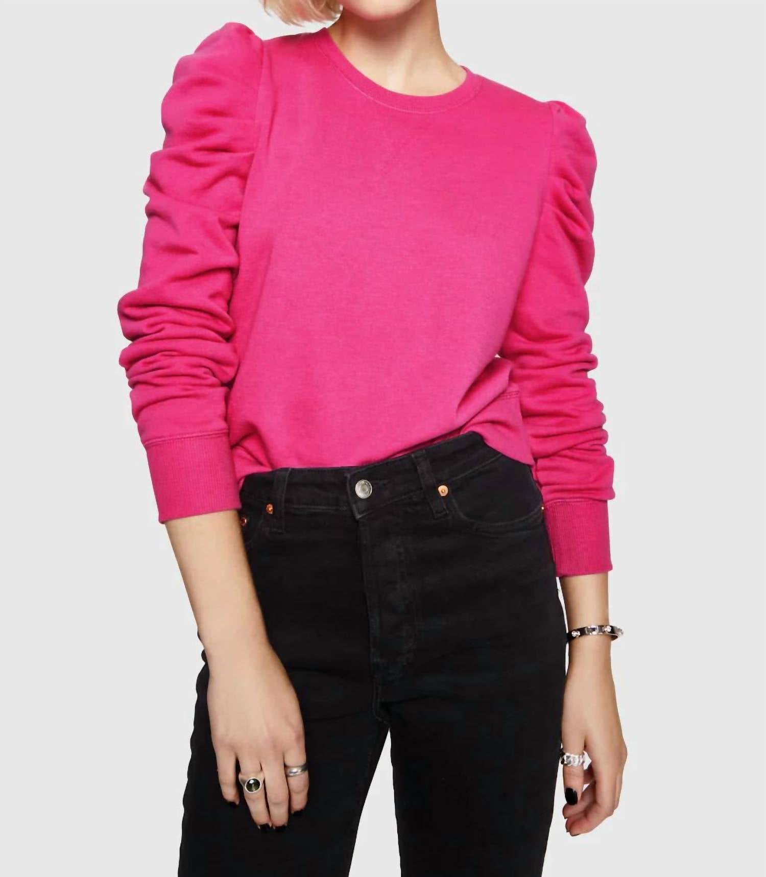 Janine Sweatshirt In Hot Pink