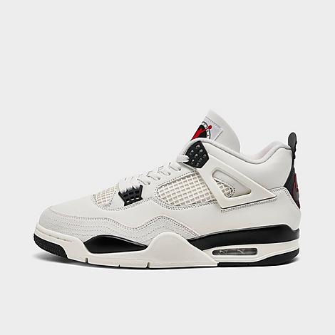 Men's Air Retro 4 Basketball Shoes in Sail/University Red/Black