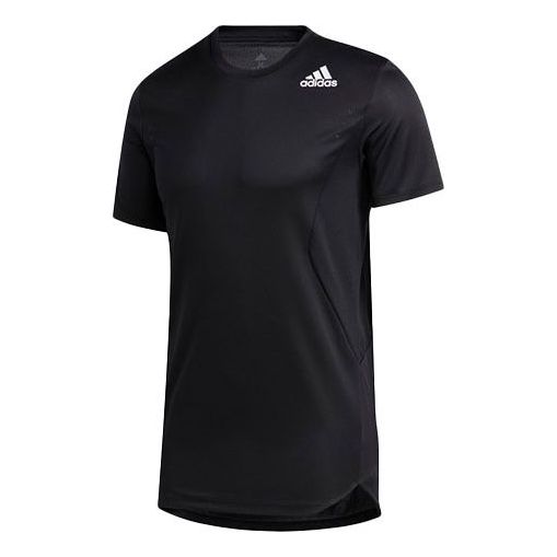 Solid Color Training Sports Short Sleeve Black