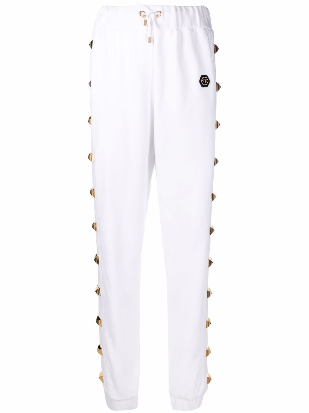 Studded track pants - White