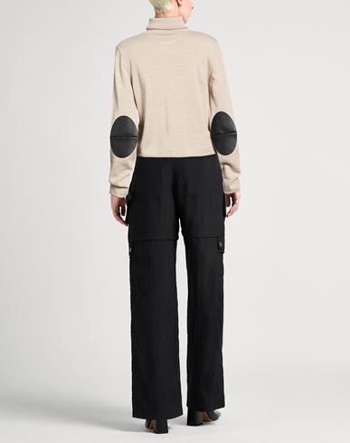 Woman Turtleneck Beige Size L Acrylic, Virgin Wool