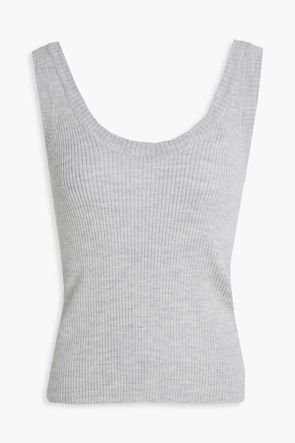 Ribbed wool and cashmere-blend tank - Gray - 3XL
