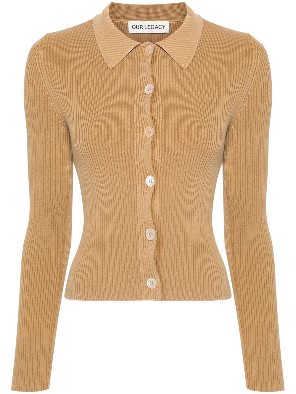 Mazzy fine ribbed cardigan - Neutrals