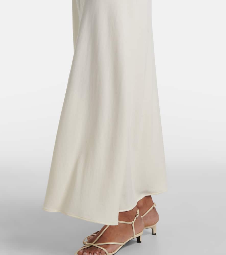 Crêpe midi skirt