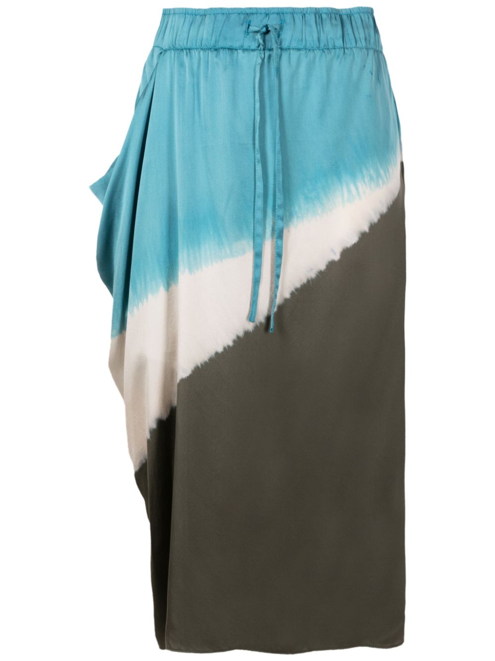 Tie-dye print silk skirt - Yellow