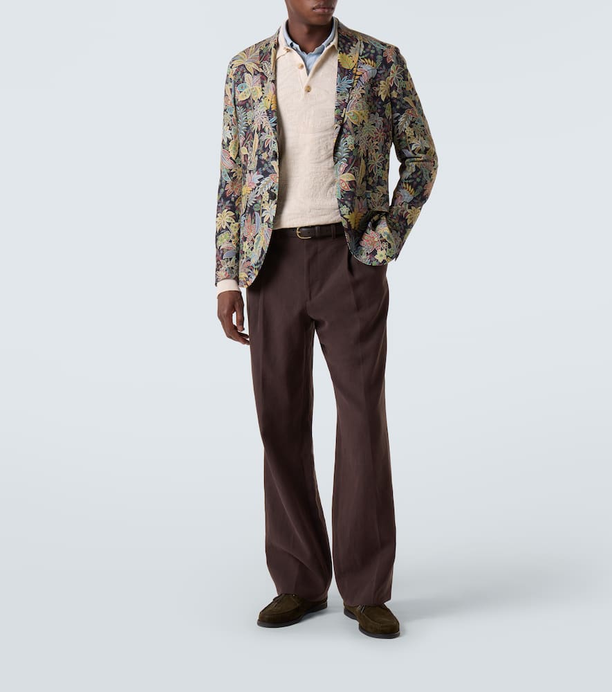 Jacquard wool-blend polo sweater