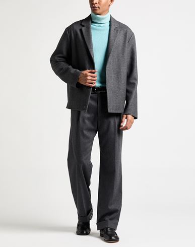 Hevò Man Coat Charcoal Size 40 Virgin Wool, Polyamide