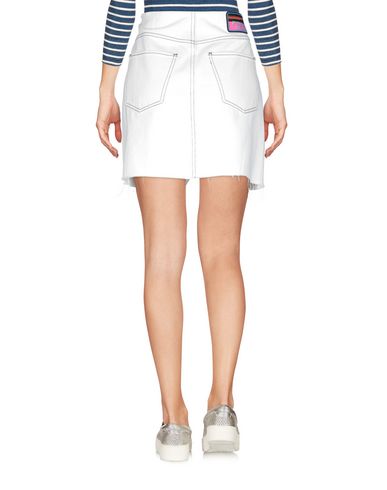 P_jean Woman Denim skirt White Size 26 Cotton