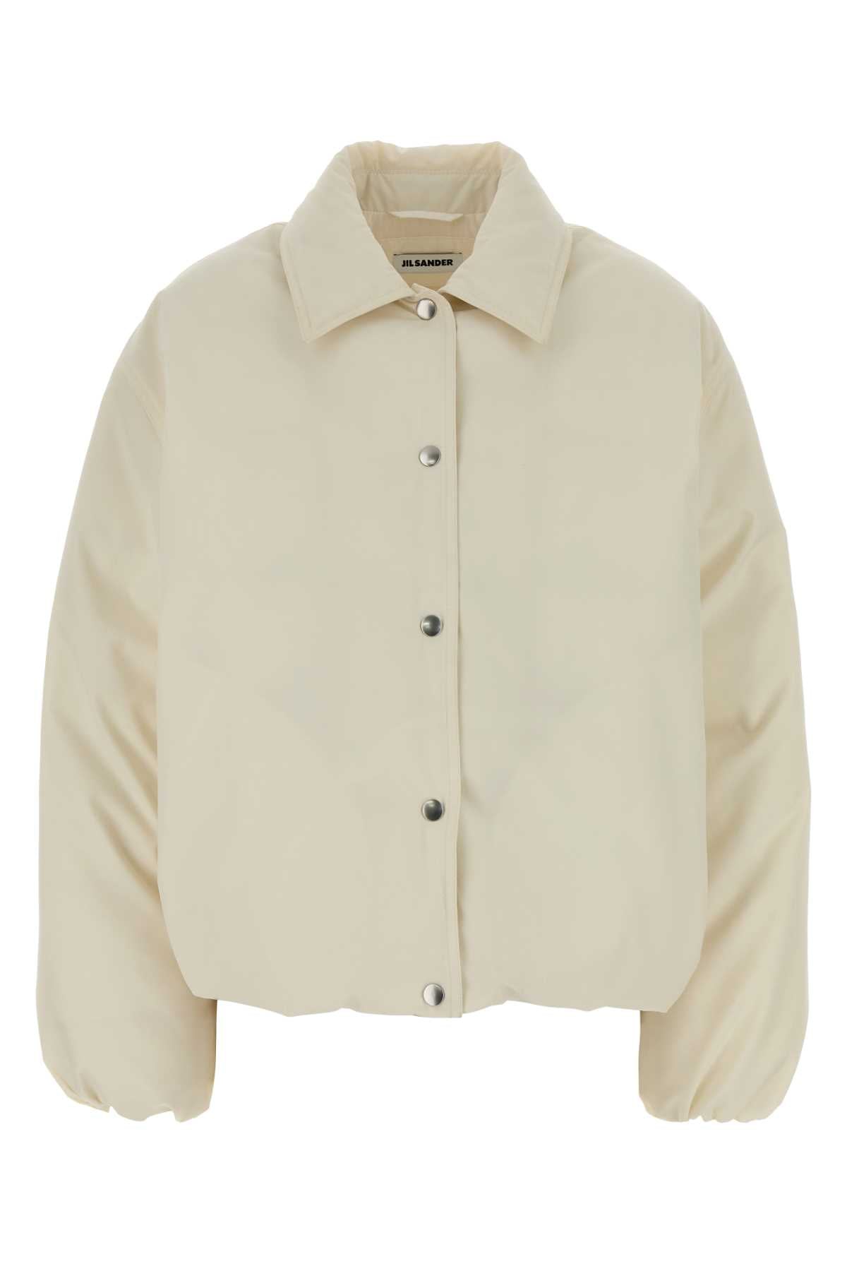 Quilted Down Down Jacket — Beige