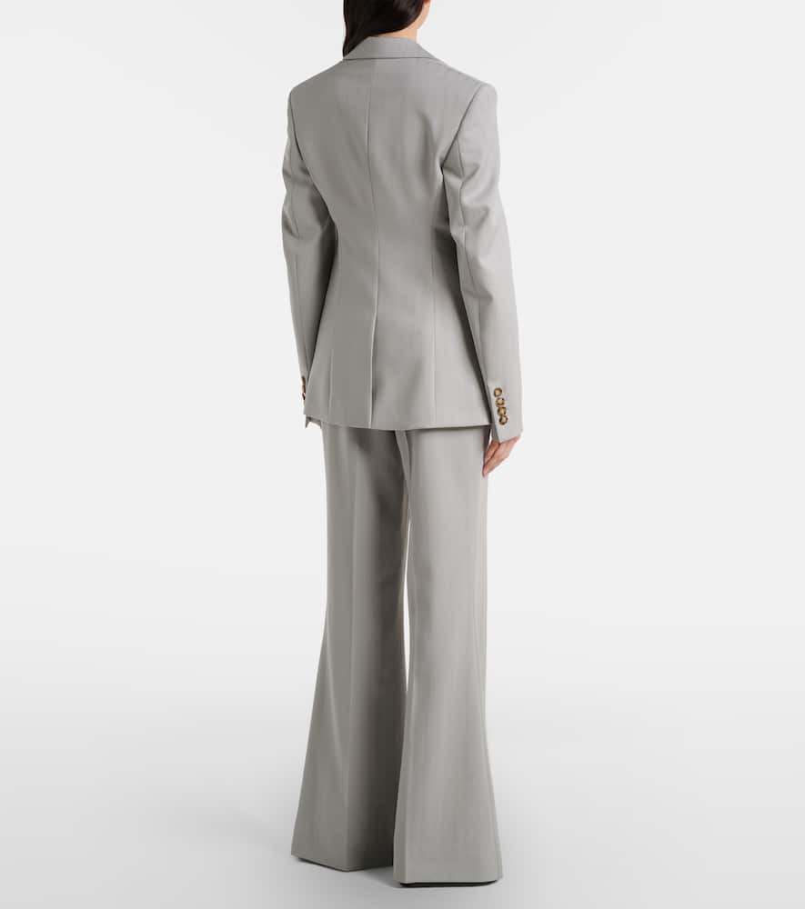 Striped wool wide-leg pants