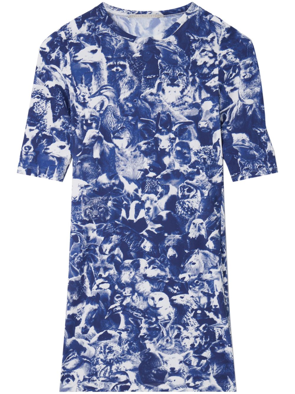Animal Forest-print minidress - Blue