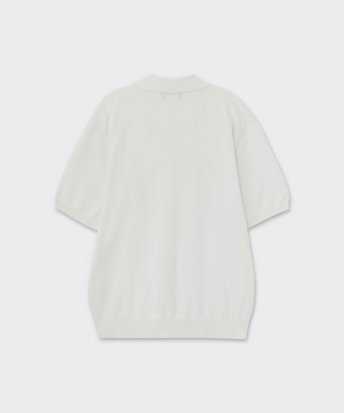 Washable Supima Cotton Slit Neck Knitted Polo Shirt
