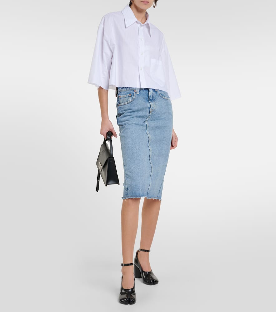 Denim midi skirt