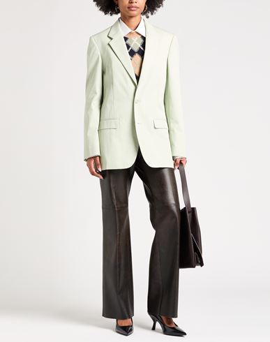 Woman Blazer Light green Size 6 Cotton, Polyamide
