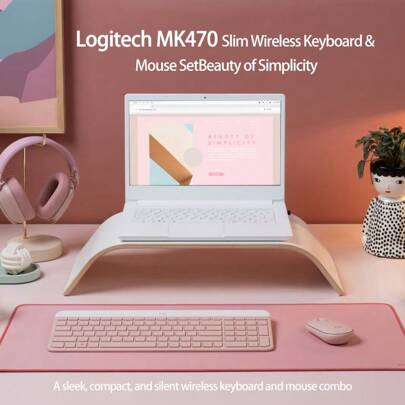 MK470 2.4GHz Wireless Office Keyboard & Mouse Combo Set, Quiet Click Design, Multi-Device Intelligent Switching, Long-Lasting Battery, Business Flagsh