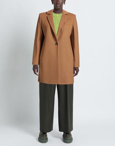 Woman Coat Camel Size 8 Virgin Wool, Polyamide, Cashmere