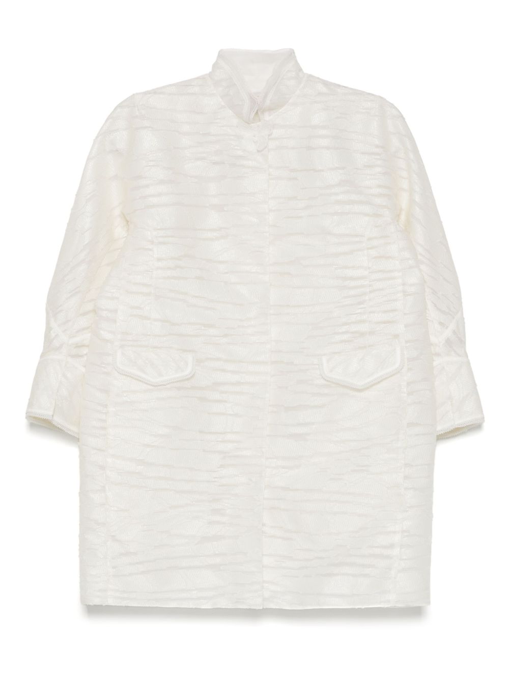 SHIATZY CHEN Mandarin-collar jacquard jacket - White