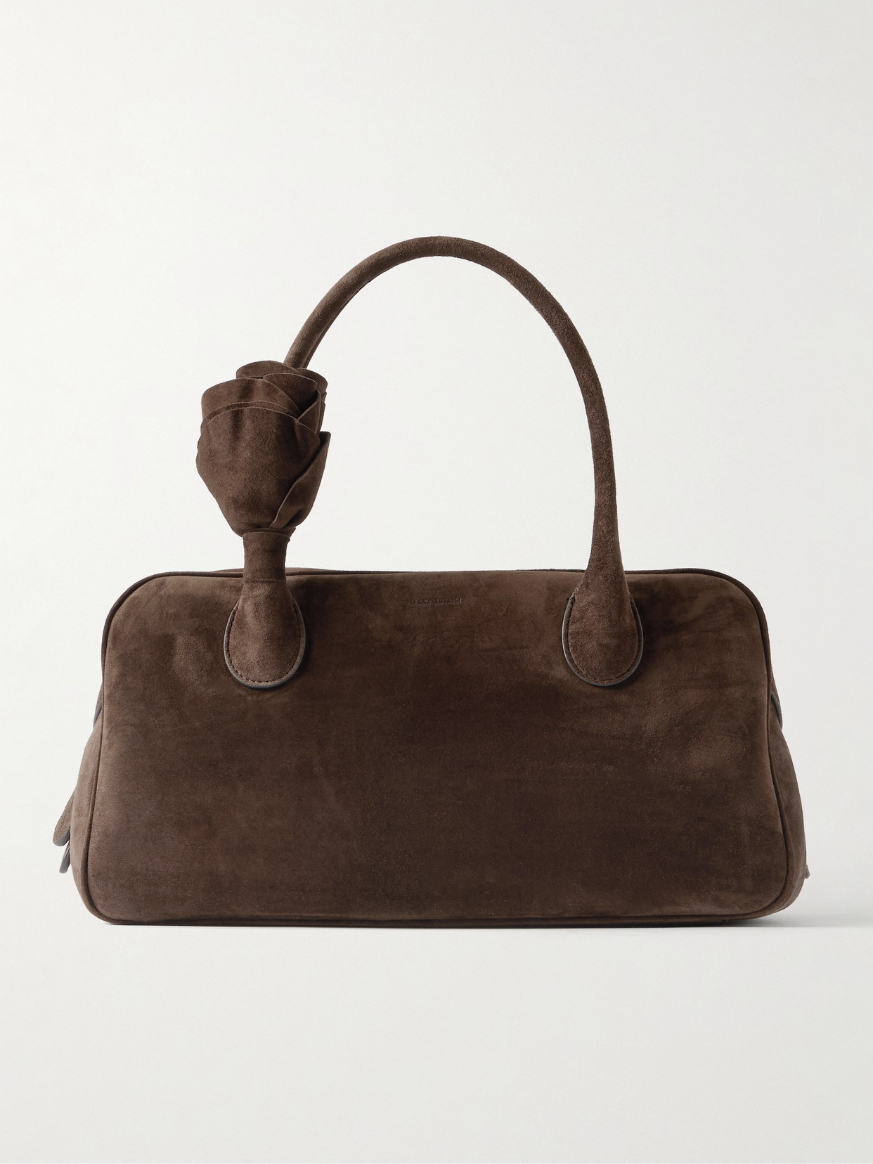 Brigitte Embellished Suede Shoulder Bag - Brown