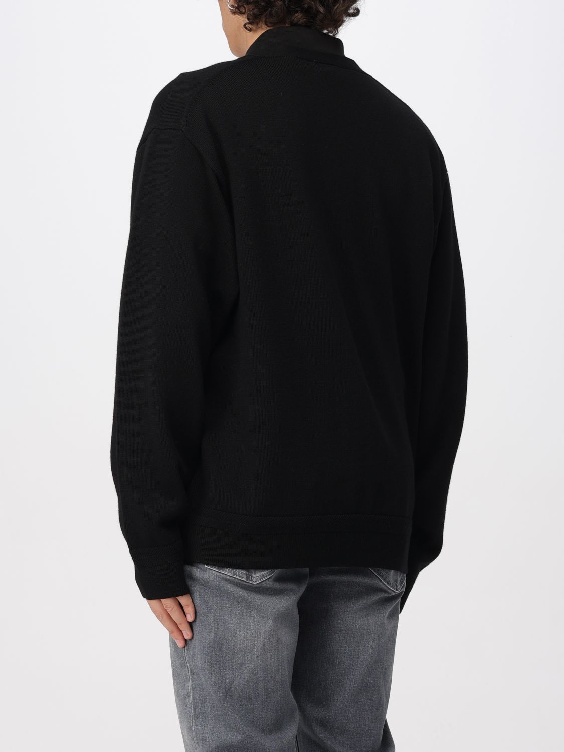 Embroidered-motif cardigan - Black