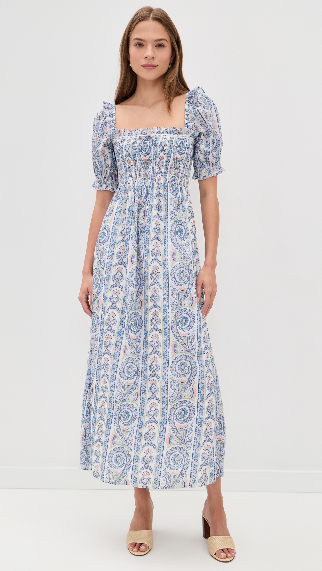 The Scarlett Nap Midi Dress Corsica Paisley Blue