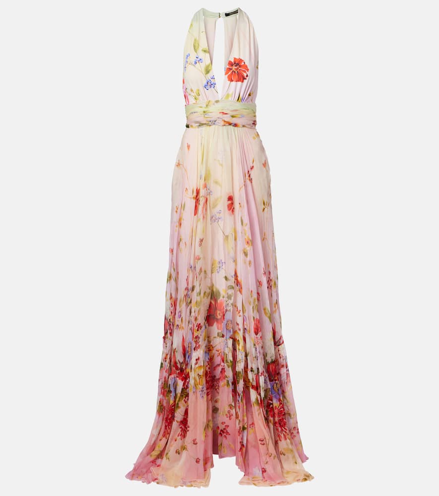 Floral silk gown