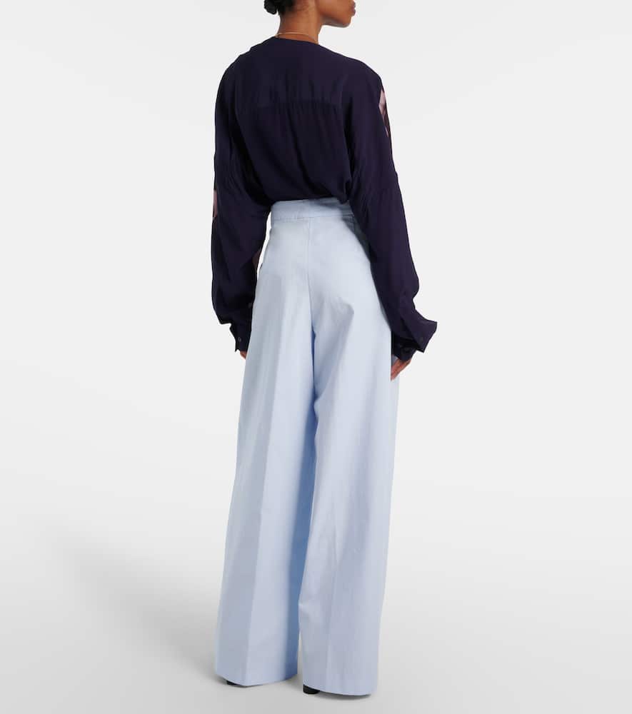 Cotton wide-leg pants