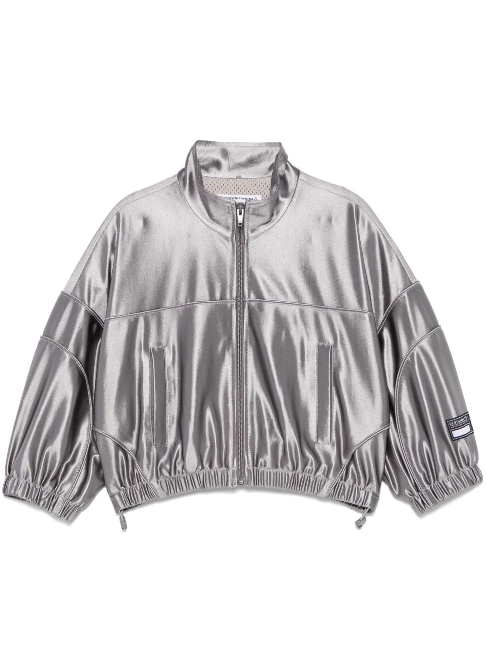 Draped collar denim jacket - Grey