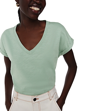 Willa V Neck Cap Sleeve Tee