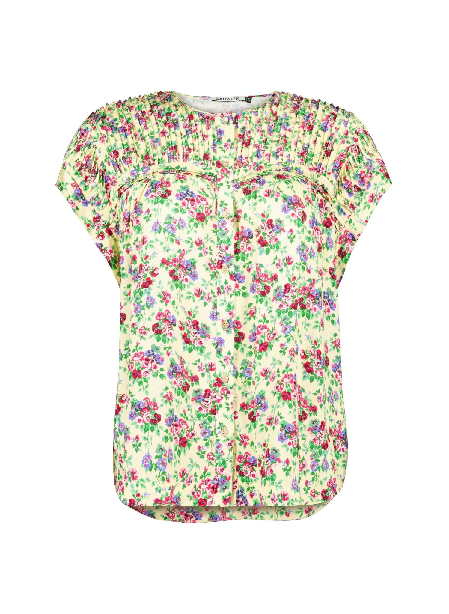 Gia Satin Cap Sleeve Blouse - | | / Butter Flora