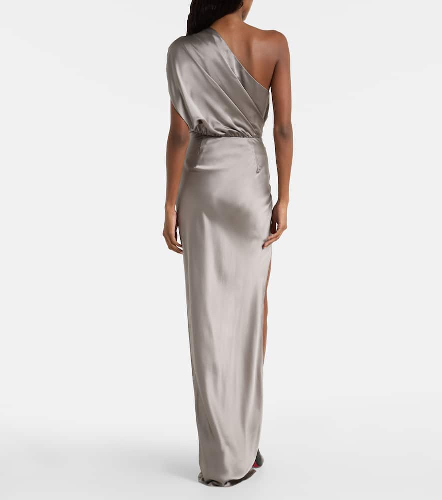 Draped silk satin gown