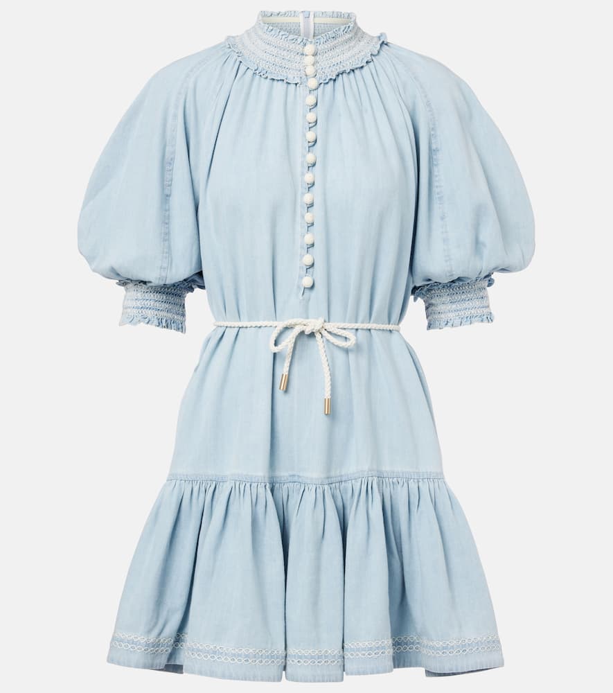 Ascension ruffled denim minidress