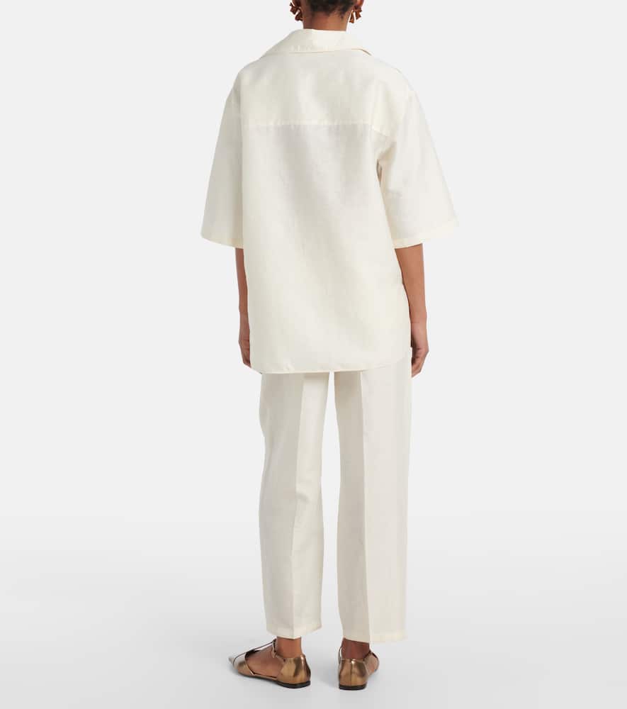 Osiride linen and silk-blend polo shirt
