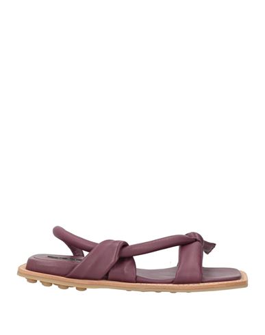 Woman Sandals Plum Size 6 Leather