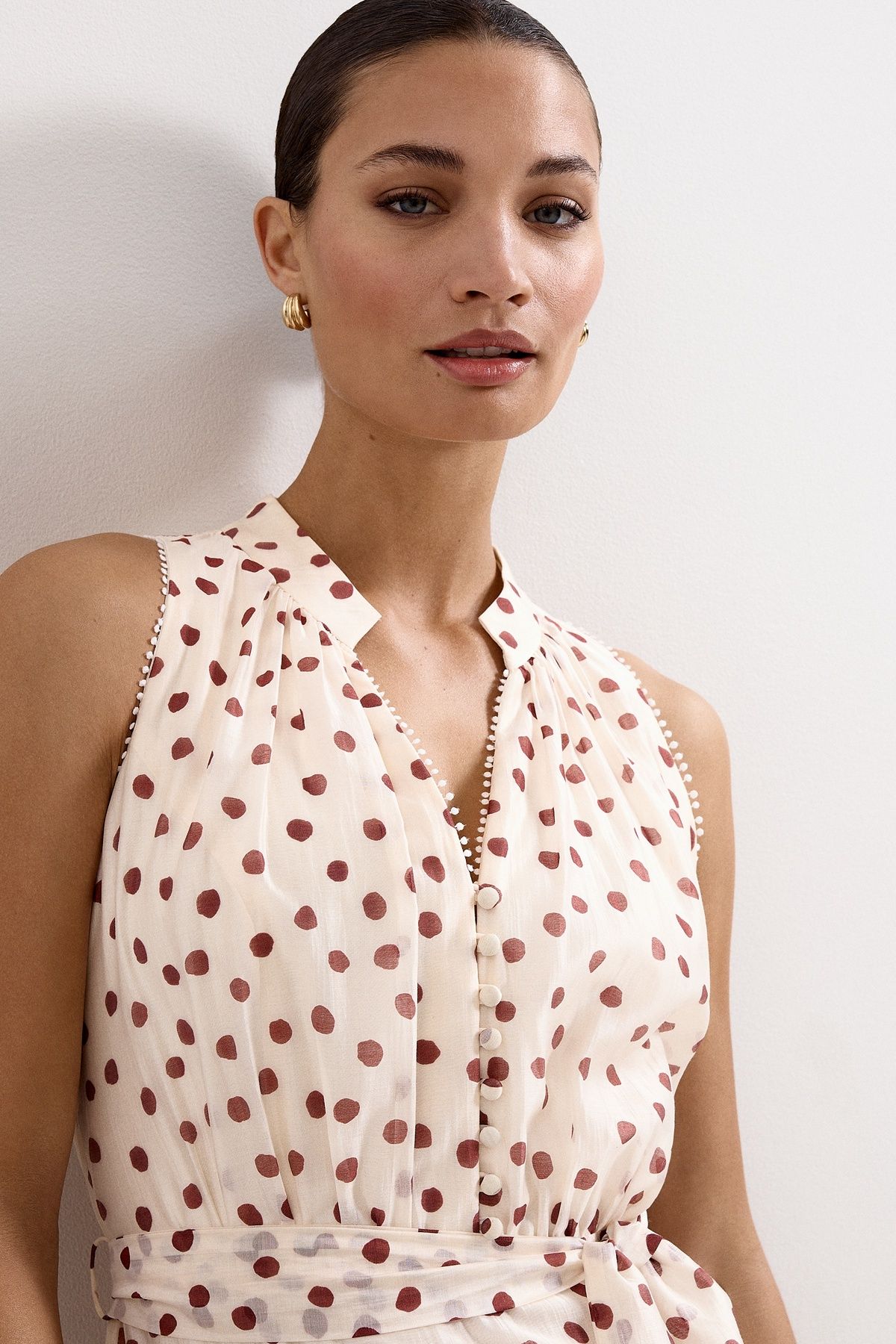 Phase Eight Women's Nita Polka Dot Maxi Dress in Crea