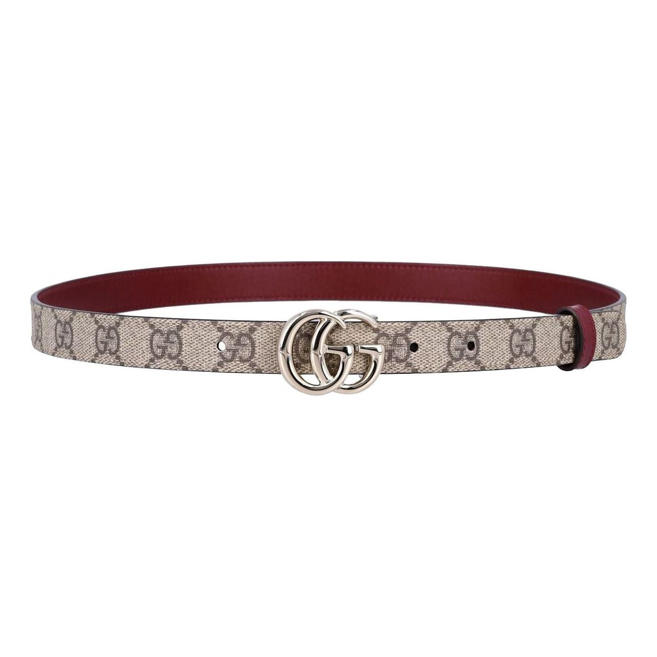 (WMNS) 25 GG Marmont Reversible Thin Belt 'Beige Red'