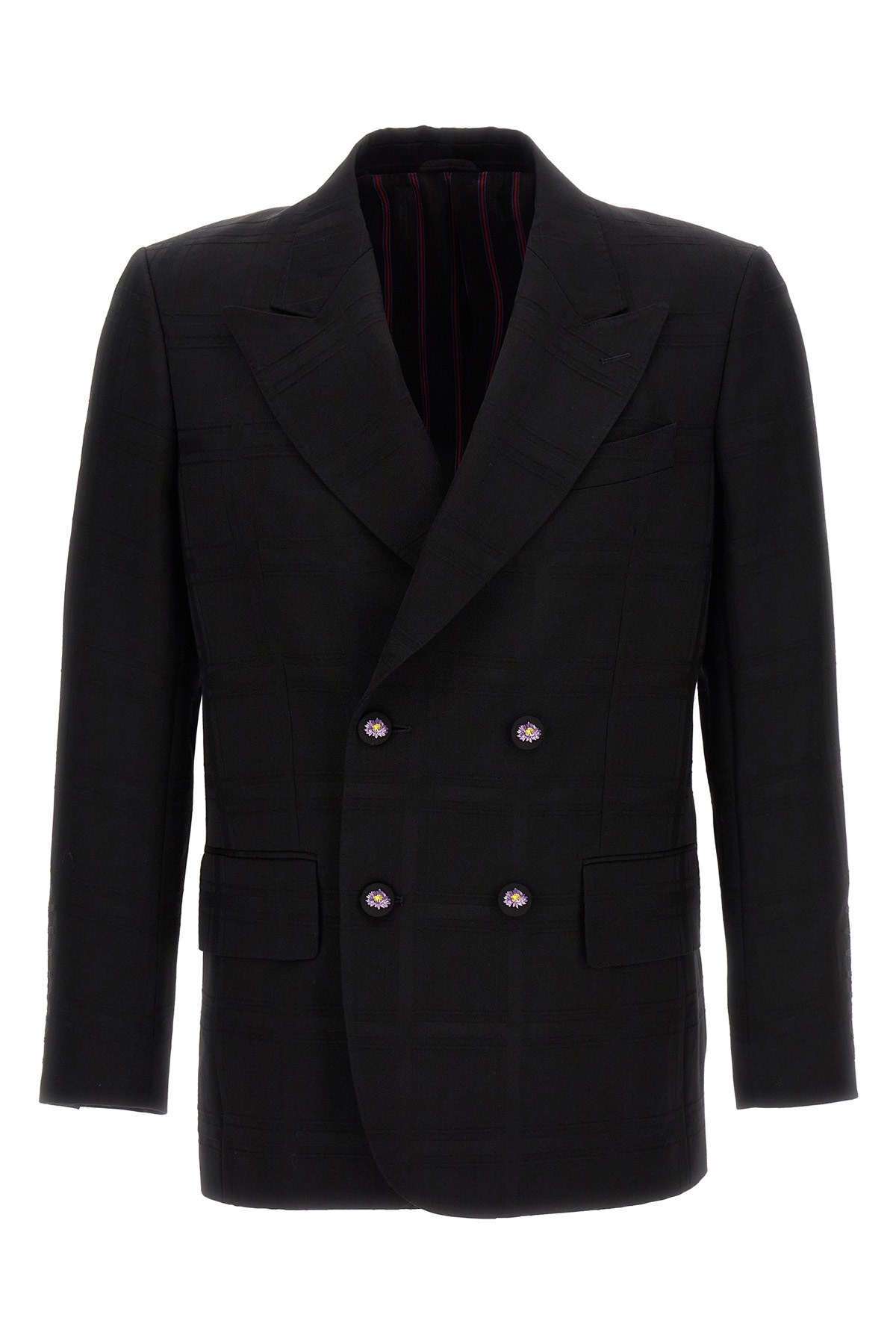 Check Double-Breasted Blazer