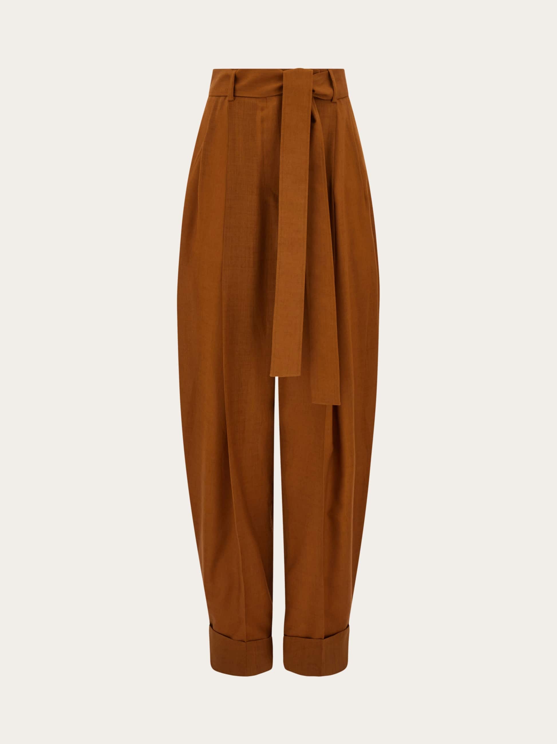 Women Barrel leg trouser Brown