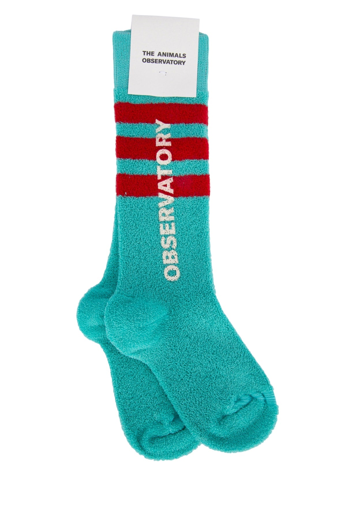 Striped Logo Socks — Turquoise